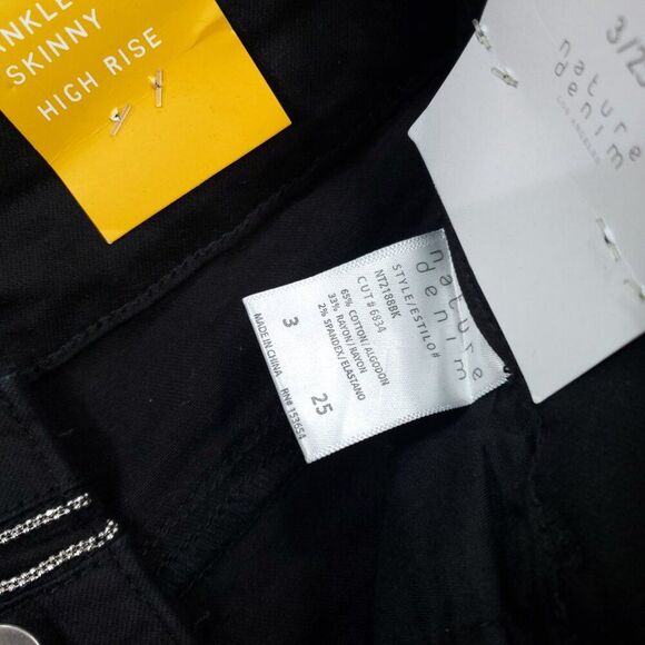 Nature Denim Kancan Ankle Skinny High Rise Jeans Chain Black Size 3 25 Stretch - Picture 6 of 11